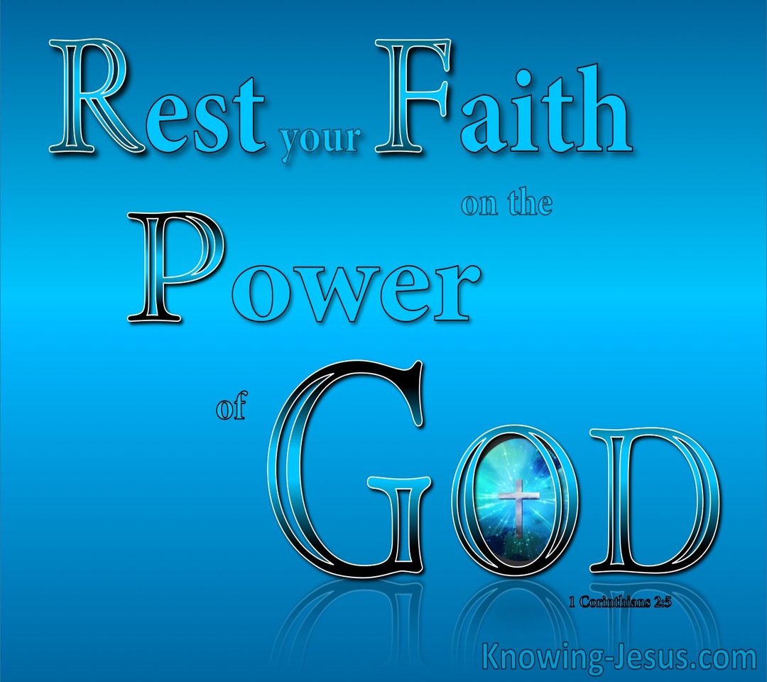 1 Corinthians 2:5 Faith In The Powe Of God (aqua)